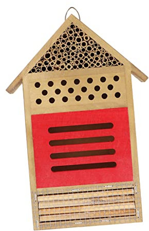 ORFOFE Handgemachtes Bienenhaus Aus Hotel Für Friedliche Bienen Aus Bietet Lebensraum Und Für Insekten Und Langlebig Gartendekoration