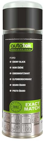 AutoTek Professional Exact Match Car Spray Paint, Ford Ebony Black Aerosol Spray 300 ml