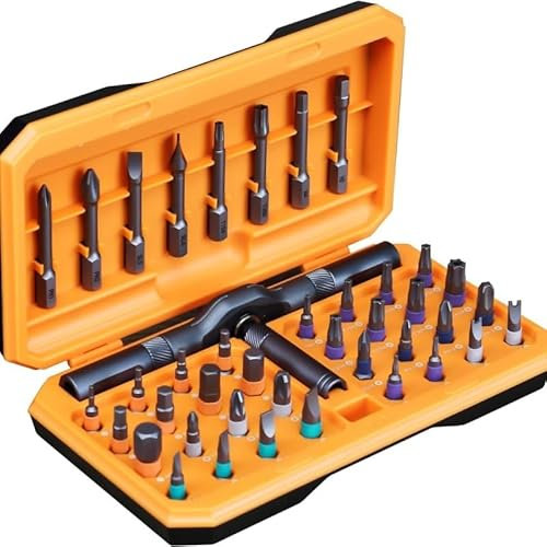 42 in 1 Screwdriver Set,Magnetic Ratchet Screwdriver Set Kit with T Handle & Storage Case, for Furniture,Computer,Bicycle,Electronic Repair and DIY Free Combination
