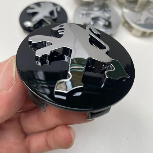 DDHHBH 4 Stück Nabendeckel Set für Peugeot Boxer,ABS+Aluminium Radnabenkappen Felgendeckel Nabenkappen Wheel Caps Anti Rost Auto Tuning Zubehör,Black-Convex