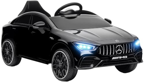 AIYAPLAY Voiture Électrique Enfants Mercedes-Benz AMG CLA 45 12V Noir | Voiture à Batterie, 2 Moteurs, Véhicule Électrique Enfant 3-6 Ans, Télécommande 2,4G, 3-5 km/h, Phare LED et Effets Sonores