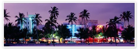Die Lichter von Miami Poster 120 x 40 cm Wandbilder Wanddeko