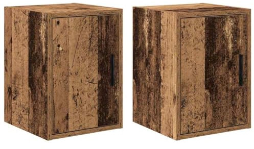 vidaXL Garagen-Wandschränke 2 Stk. Altholz-Optik Holzwerkstoff, Schrank, Garagen-Aufbewahrungsschrank, Wandschrank mit Türen, Garagen-Lagerschrank