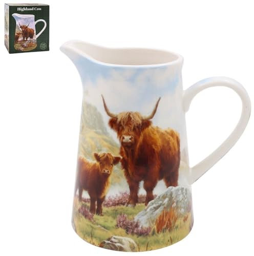 The Leonardo Collection Highland Cow Jug Macneil Studios for Home & Office | Stylish Cream & Milk Jug for Multiple Use in Kitchen | Ideal Ceramic or Glass Jug for Cream, Gravy & Home Décor