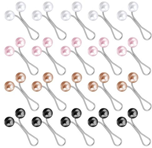 20 Stück Perle Hijab Pins Clips, Bunte Hijab Nadeln, Perlen Sicherheitsnadeln, Sicherheit Kopftuch Clips, Elegante Schals Brosche Pin, Cute Dekorationsclip für Muslin Frauen Brautkleid, Kleider