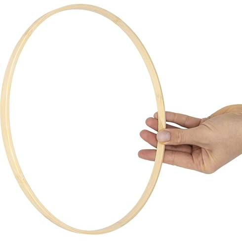 EkoDeko Bambus Ringe 30 cm – 3er Pack – Große Holzringe zum Basteln, Makramee & Kranzgestaltung – Natürliches Bambusmaterial