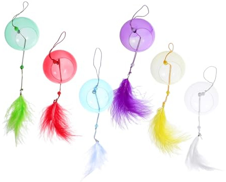Garneck 6 Piezas Chime de Viento de Edo japonés Viento de Cristal japones decoración de la habitación Japonesa Colgante de carillón decoración del Patio Campanas Vidrio