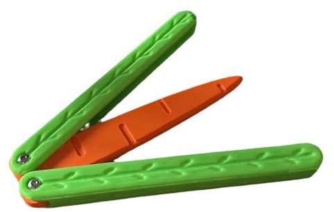 MOTOULAX Couteau à carotte pliable mignon anti-stress portable haute sécurité durable en plastique impression 3D jouet pour jeux de famille fête
