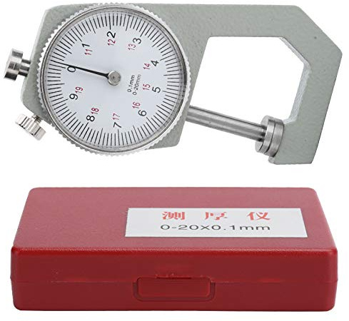 Dickenmessgerät, 0–20 mm, präzises Dickenmessgerät, tragbares Metall-Messanzeigewerkzeug für Schmuck, Uhren, Papier, Leder, Metallblech, Film, Draht