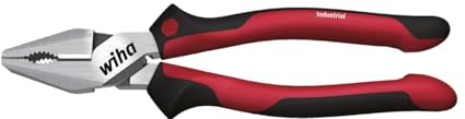 Wiha Kraftkombizange Industrial mit DynamicJoint® (einzigartige Gelenkkonstruktion für bessere Kraftübertragung) und OptiGrip (optimaler Halt durch 3-Punkt-Auflage und neu geformte Greifflächen) mit extra langer Schneide (32319) 200 mm
