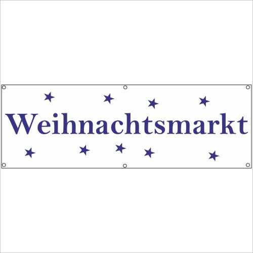 Werbeplane - Gerüstplane - p082 - Weihnachtsmarkt - NEU - 150x50 cm - Plane für Baustelle, Garten, Zaun oder Veranstaltung im Sommer - Winter - auch personalisiert