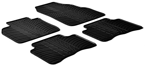 Satz Gummimatten kompatibel mit Volkswagen Golf Sportsvan 2014- (T Profil 4-teilig + Montage-clips)