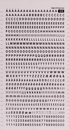 APLI Buchstaben und Zahlen übertragbar, schwarz, Super Buchstaben und Zahlen 4 mm Schwarz