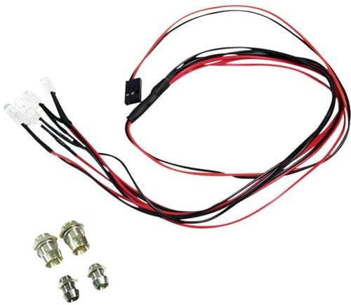 Absima 2320041 LED Set weiß/rot mit Aluminium Halterung - Auto Modellbau - Gestaltungstool/Tuningteil im Maßstab 1:10