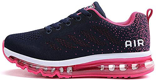 TQGOLD Chaussure de Sport Homme Femme Basket de Running Fitness Course Sneakers Basses Rose Taille 36