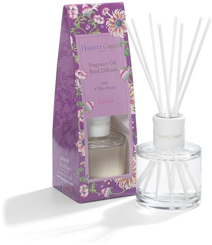 Hassett Green London Fragrance Oil Reed Diffuser - 100ml Glass Bottle with 8 Fibre Reeds - Exotica