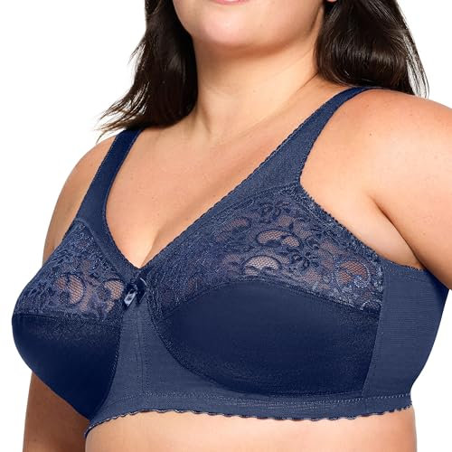 Glamorise-1000-Soutien-gorge MagicLift grand maintien classique Femme-Bleu (Bleu 400)-FR: 110H(Taille fabricant:95H)