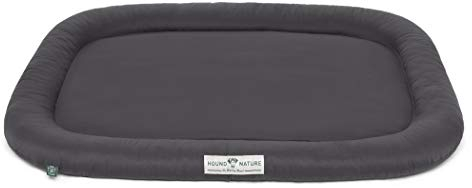 HOUND & NATURE Hundekissen Arosa - weiches Liegekissen für kleinere Hunde - Öko-Hundebett waschbar, hygienisch, robust & nachhaltig (S - 72x44 cm - Grau)