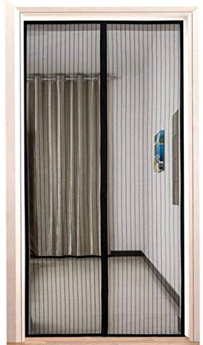 Magnet Fliegengitter Tür 90x190cm, Magnetischer Fliegenvorhang Moskitonetz, Magnetische Adsorption, Faltbar, Auto Schließen Luft kann frei strömen, for Türen/Patio - Schwarz