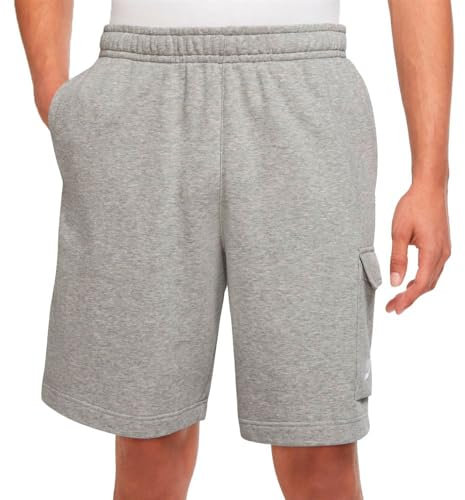 Nike M NSW Club BB Cargo Short Knee Length Men's, DK Grey Heather/Matte Silver/White, M
