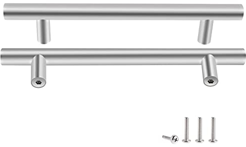 Drenky Lot de 2 Poignée Meuble,Poignet de Porte Cuisine en Acier Inoxydable Poignée Tiroir Entraxe 192mm Poignee Porte Cuisine Poignée Porte Cuisine,Surface Brossée