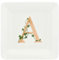 La Porcellana Bianca - Piattino Quadrato Lettera A - Arredo Casa, Cucina - Linea Adorato - Idea Regalo - Porcellana - 10x10xh1,5 cm