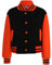 A2Z 4 Kids Baseball Kontrast Jacke Uni Stil Mantel B.B Stehkragen - B.B Plain Jacket Black & N.Orange 13