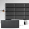 Art3d Lot de 12 Panneaux muraux Auto-adhésifs pour tête de lit King Size - en Cuir synthétique - pour Chambre à Coucher et Salon - Insonorisés - 60 x 25 cm - Noir