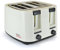 KitchenPerfected 4 Slice Wide Slot Toaster, 7 Browning Settings, Defrost/Reheat/Cancel, High Lift, Centralisation Even Toasting - Cream & Black - E2115WI