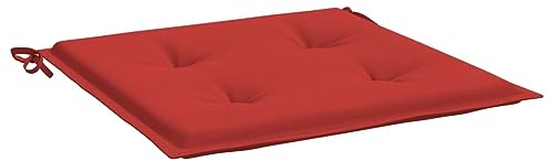 vidaXL Gartenstuhl Kissen 2 STK., Sitzkissen Outdoor Indoor, Stuhlkissen mit 2 Sätzen Schnüren, Stuhlauflage Sitzpolster, Rot 40x40x3cm Oxford-Gewebe