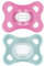 MAM Comfort All Silicone Soothers | 3-12 Months | 2 Pack | Comes in Dummy Steriliser Case | Sustainable Materials | Baby Accessories | Pink (Various Designs)