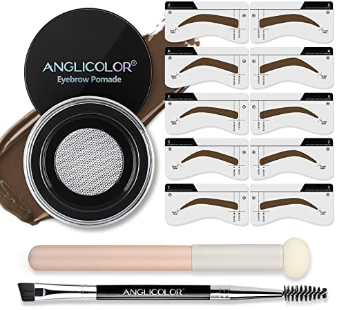 Anglicolor Augenbrauen Schablone,Lang Anhaltende Augenbrauen Stempel,Wasserdichtes Augenbrauen Gel,Hochgradig Pigmentiert Eyebrow Gel Geeignet für den Täglichen Gebrauch (05 Dunkelbraun)