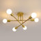 Comely Vintage Deckenlampe, 6 Flammig Sputnik Kronleuchter Moderne Pendelleuchte, E27 Hängelampe Retro Deckenleuchte für Schlafzimmer Wohnzimmer Küche (Ohne Leuchtmitte)
