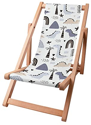 DreamRoots Kinder Liegestuhl Outdoor, Klappbarer Gartenstuhl für Draußen, Faltbarer Campingstuhl mit Waschbarem Bezug aus 100% Polyester bis zu 130 kg