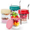 Dyserbuy 4 Pack Overnight Oats Containers with Lids and Spoons, 350ml/12 oz Glass Mason Jars for Overnight Oats, Large Airtight Jars with Measurement Marks for Milk, Cereal On The Go Container