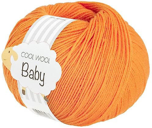 LANA GROSSA Cool Wool Baby | 100% Schurwolle Merino, filzfrei | Handstrickgarn aus 100% Schurwolle (Merino) | 50g Wolle zum Stricken & Häkeln | 220m Garn FB 318