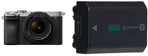 Sony Alpha 7CII di Sony | Fotocamera mirrorless full-frame (compatta, 33 MP, autofocus in tempo reale, 10 fps, video in 4K, display touch orientabile) + Lente SEL2860 + batteria NP-FZ100 (Argento)
