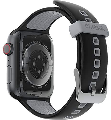 OtterBox Correa de Reloj Apple Watch Series 9/8/7/6/SE 2.ª Gen/SE 1.ª gen/5/4/3-45mm/44mm/42mm, Correa de Silicona de Tacto Suave y Resistente al Desgaste para Apple Watch, Autobahn Black