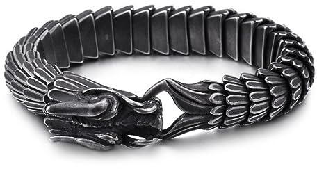 BISONBLUE Armbänder Herren Armband Geschenk Armreif Wikinger-Drachen-Armband Für Männer, Punk-Geschenk Für Männer