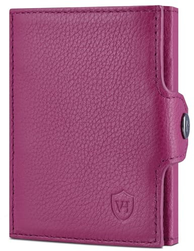 VON HEESEN Slim Wallet mit XL Münzfach & RFID-Schutz - Mini Geldbörse Herren & Damen - Kartenetui Kreditkartenetui - Portmonee Geldbeutel Portemonnaie klein Pink