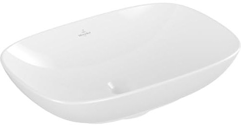 Villeroy & Boch Loop & Friends vasque à poser rectangulaire 56 x 38 cm en céramique mate, moderne, sans trou, pour comptoir, salle de bain