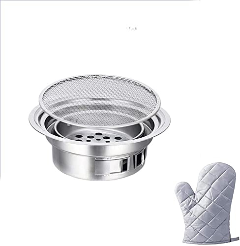 Barbecue Brasero Poêle à Charbon en Fonte | Grille à Charbon de 35 cm avec Plateau | Barbecue pour Pique-Nique Jardin Terrasse Camping Plage