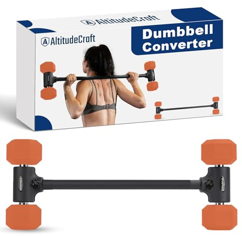 AltitudeCraft Dumbbell to Barbell Converter, Transform Dumbbells to Barbell Bar, Dumbbell Barbell Converter for Home Gym, Adjustable to 200 lb Capacity