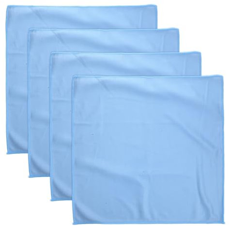 Beavorty Paño De Limpieza para Espejos De Ventanas 4 Uds. Paños De Cocina Reutilizables Trapos De Limpieza De 16X16 Pulgadas para Ventanas De Vidrios Y Coches Azul
