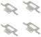 Leliafleury 4Pcs Flush Door Hinges 2 Inch Cabinet Mute Hinges Butt Hinges for Window Cabinets Closet Drawer Boxes, Silver