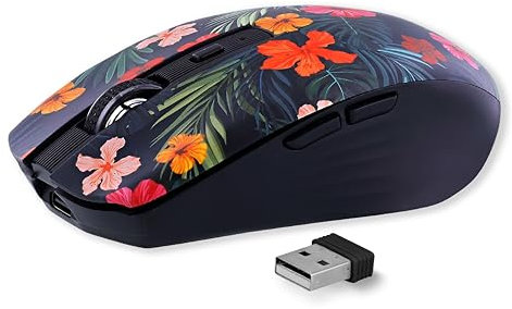 T'nB - Mouse Senza Fili, Doppia Modalità Bluetooth e USB-A, Ricaricabile ad Alta Autonomia, Silenzioso, Precisione di 1600 DPI, 6 Pulsanti, Compatibile con Windows, Linus e MacOs - Modello Amazonia