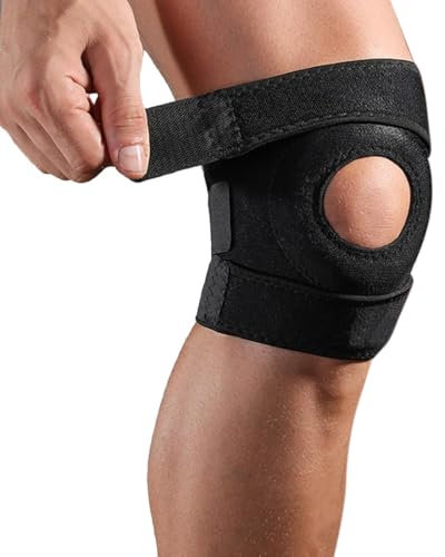 Rodillera Menisco y Ligamento, Rodillera Deportivas Ajustable, Rodillera Ortopedica con Estabilizadores Laterales y Almohadillas de Goma, Rodillera Compresion para Artritis Desgarro de Menisco