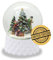 Schneekugel Schneekugel Weihnachten | Christbaum schmücken auf Sockel Nostalgie weiß | Schüttelkugel mit Musik | H: 13 cm B: 10 cm | 20271