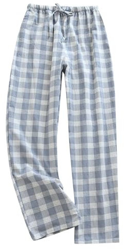 Pantalon de Pyjama Homme Bas de Pyjama Pantalons Longs de Salon à Carreaux Léger Taille Pantalon de Nuit Élastique Pantalon Bas de Pyjama avec Poches