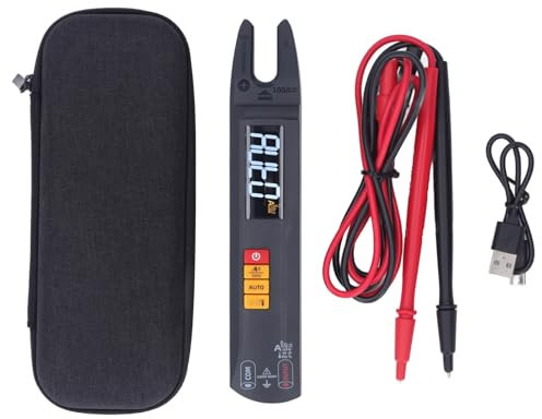 Open Jaw Digital Multimeter AC DC U Shape Tester Pen Auto Ranging Voltage Current Clamp Meter with Flashlight 100A
